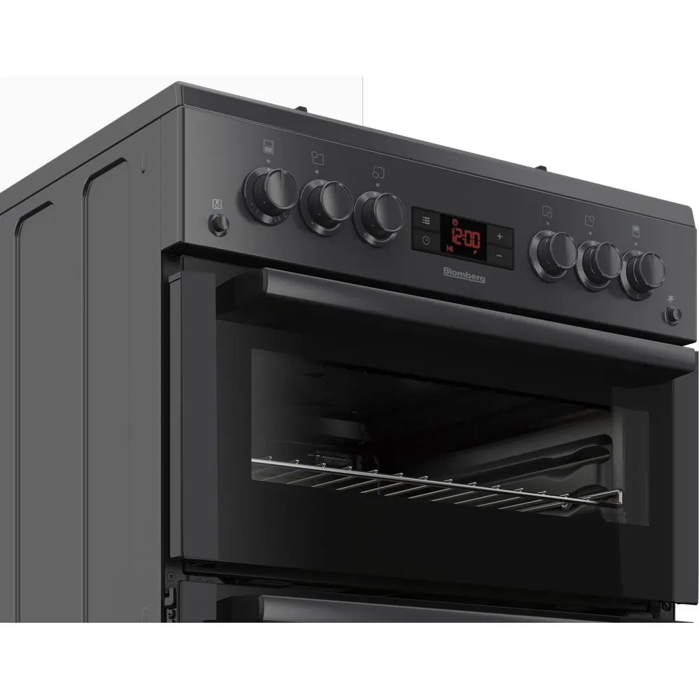 Blomberg GGN65N 60cm Double Oven Gas Cooker with Gas Hob - Anthracite | Atlantic Electrics