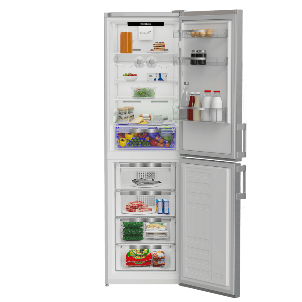 Blomberg KND464VPS 59.5cm Frost Free Fridge Freezer Stainless Steet Effect | Atlantic Electrics - 39477745025247 