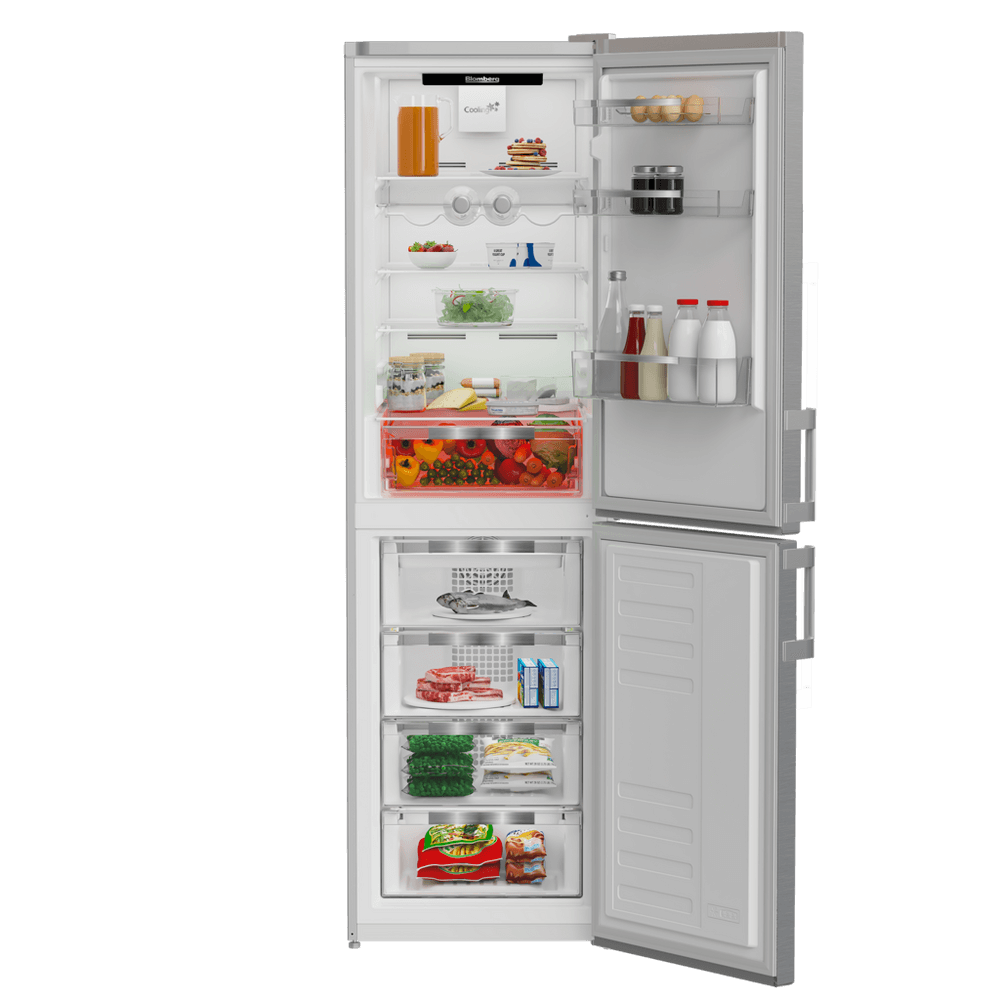 Blomberg KND464VPS 59.5cm Frost Free Fridge Freezer Stainless Steet Effect | Atlantic Electrics - 39477744959711 