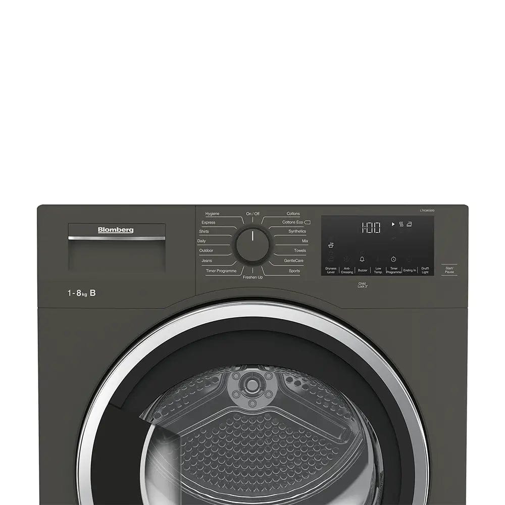 Blomberg LTK38030G 8kg Condenser Tumble Dryer Graphite | Atlantic Electrics - 39477746499807 