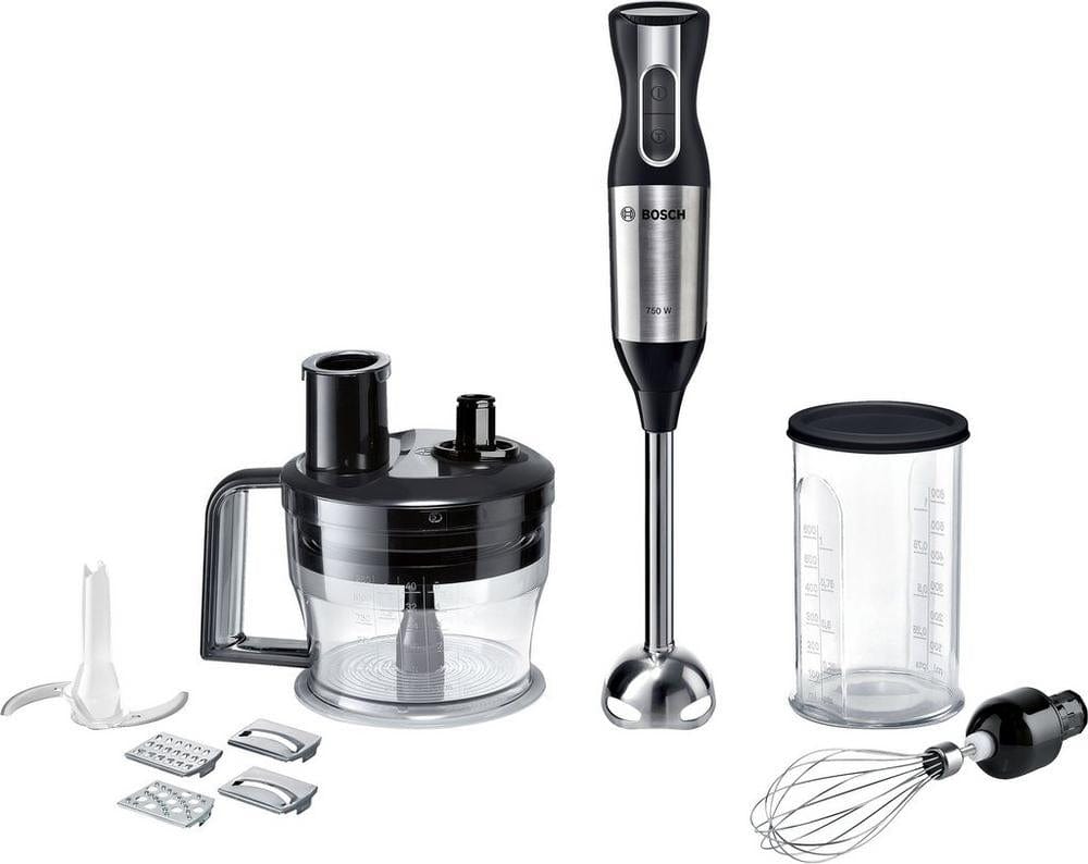 Bosch ErgoMixx MSM6S90BGB Hand Blender with Food Processor, 750W - Black & Silver | Atlantic Electrics