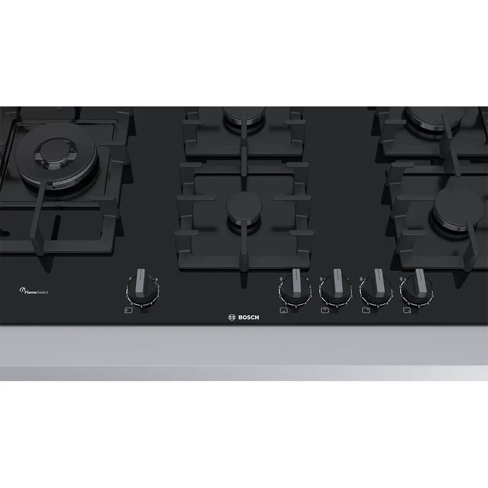 BOSCH PPS9A6B90 Series 6 Gas Hob, 5 Zones, 91.5cm Wide - Black | Atlantic Electrics