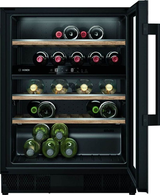 Bosch Serie 6 KUW21AHG0G 60cm wide Built In Wine Cooler - Black | Atlantic Electrics