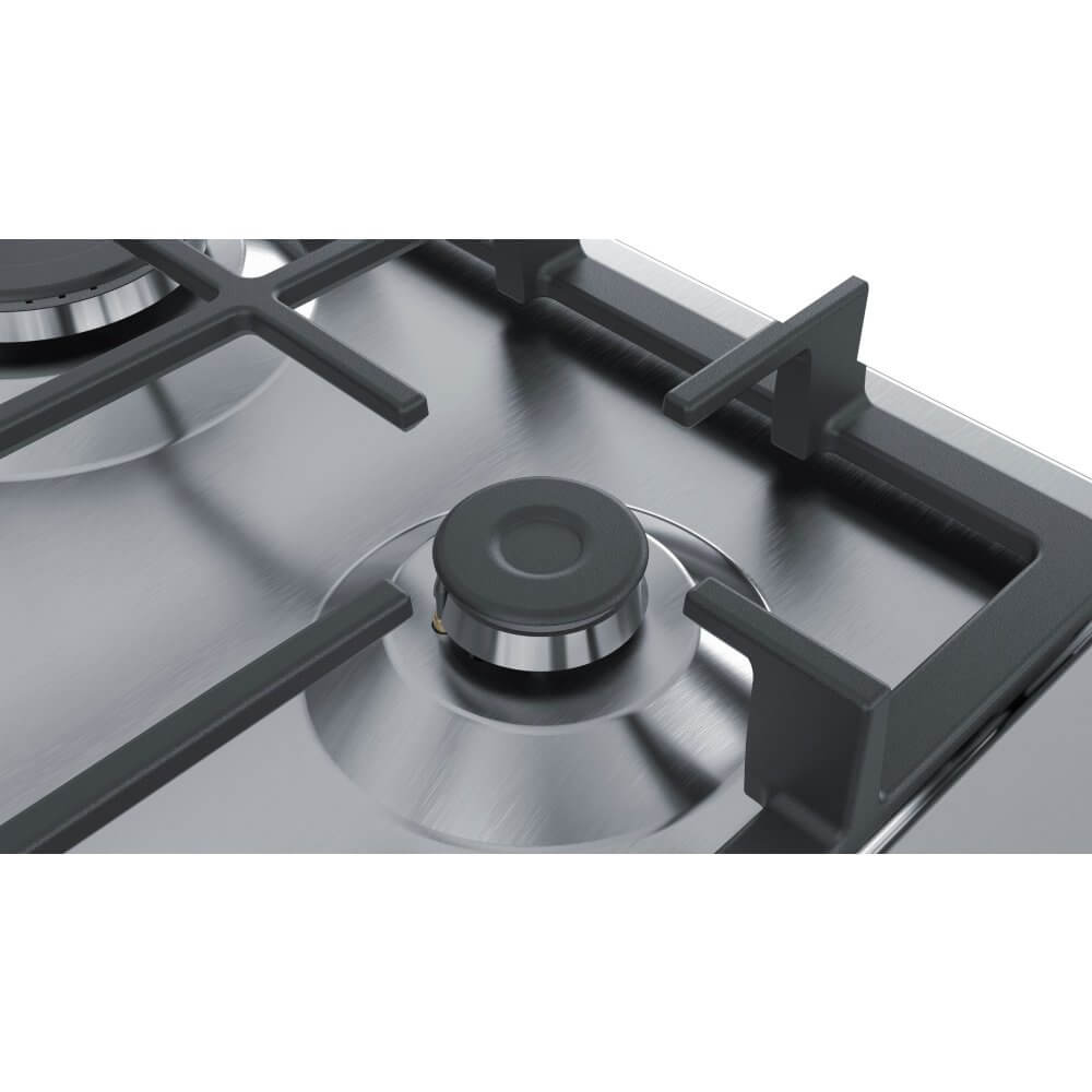 Bosch Series 4 PGP6B5B90 58cm Gas Hob - Stainless Steel | Atlantic Electrics - 39915468980447 