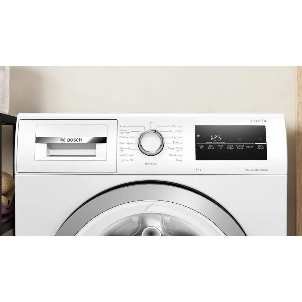 Bosch Series 4 WAN28250GB Freestanding Washing Machine, 8kg Load, 1400rpm Spin, White | Atlantic Electrics