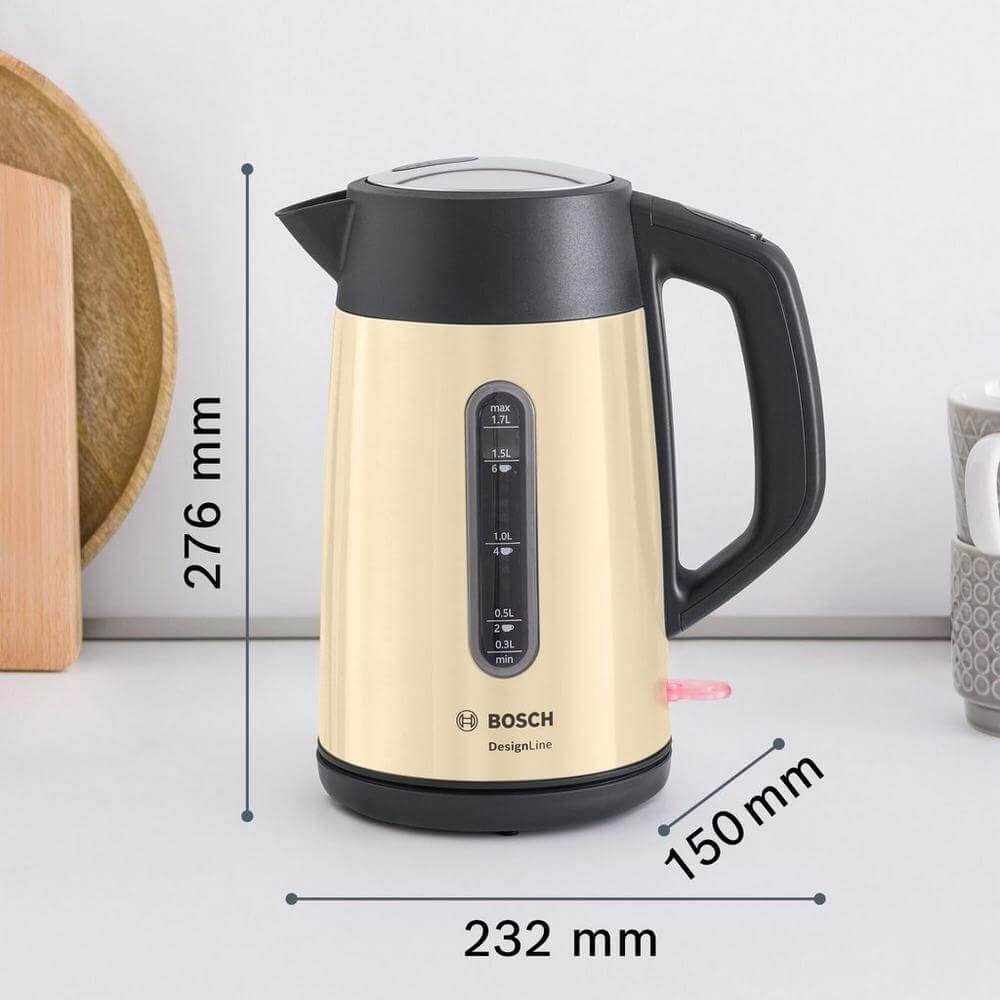 Bosch TWK4P437GB 1.7 Litre, Traditional Kettle - Cream | Atlantic Electrics - 39477786247391 