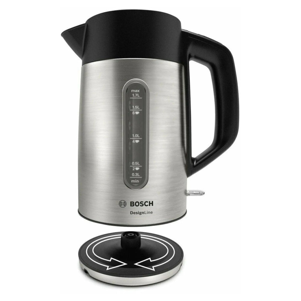 Bosch TWK4P440GB 3000W DesignLine Kettle - Stainless Steel | Atlantic Electrics - 39477784412383 