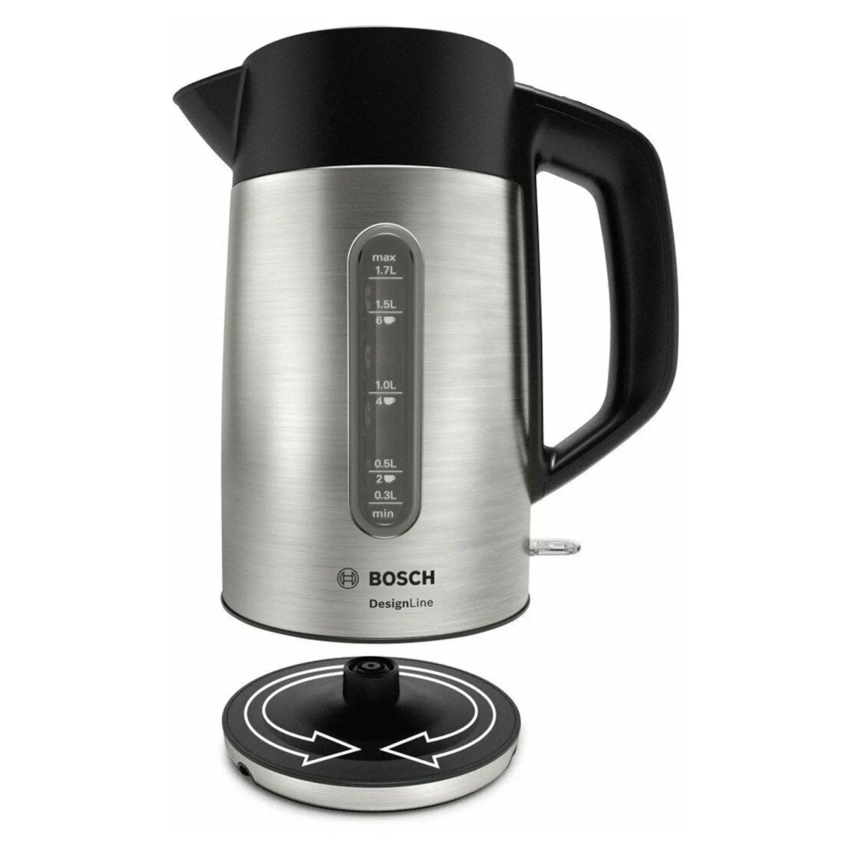 Bosch TWK4P440GB 3000W DesignLine Kettle - Stainless Steel | Atlantic Electrics