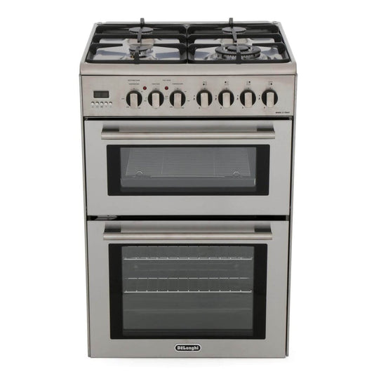 DeLonghi DDC606DF 60cm Stainless Steel Freestanding Dual Fuel Double Cooker | Atlantic Electrics