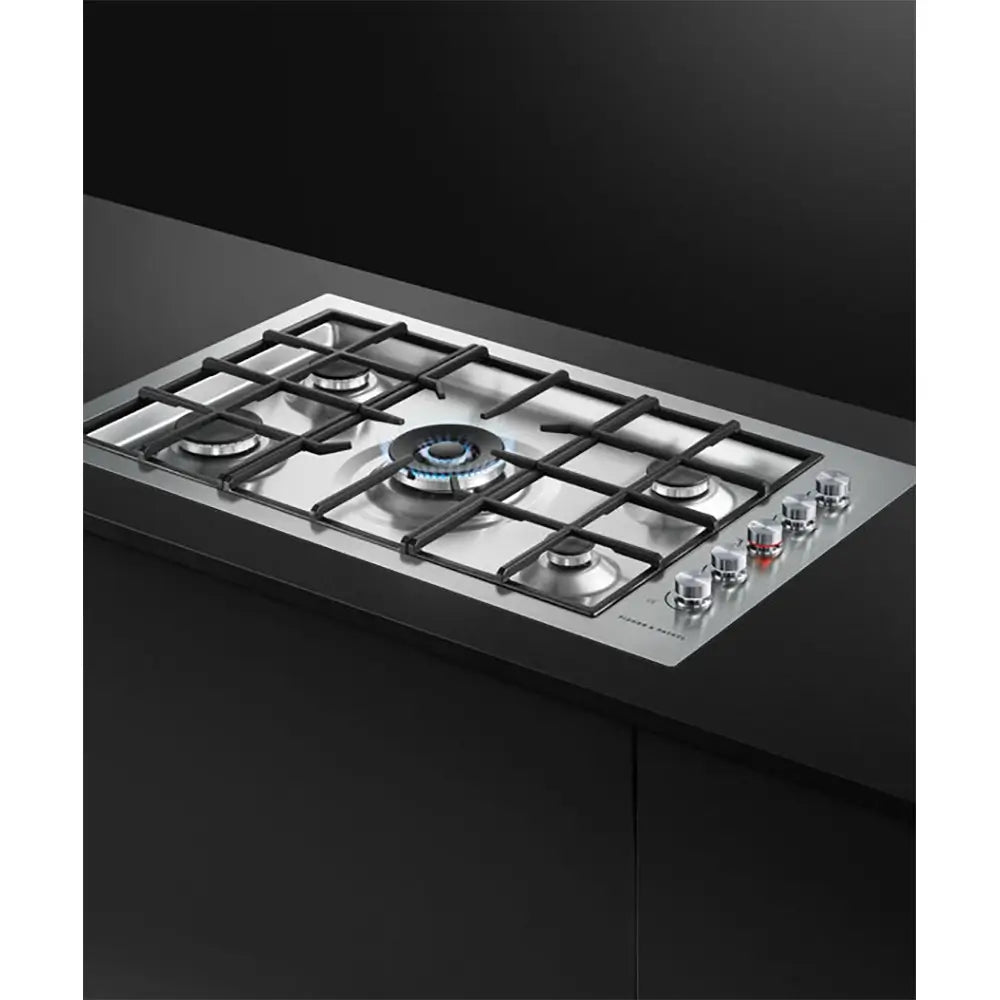 Fisher + Paykel CG905DWNGFCX3 Series 9 Contemporary Flush Fit Gas on Steel Hob, Natural Gas, 90cm Wide - Stainless Steel | Atlantic Electrics - 40556218024159 