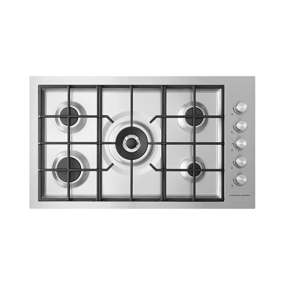 Fisher + Paykel CG905DWNGFCX3 Series 9 Contemporary Flush Fit Gas on Steel Hob, Natural Gas, 90cm Wide - Stainless Steel | Atlantic Electrics