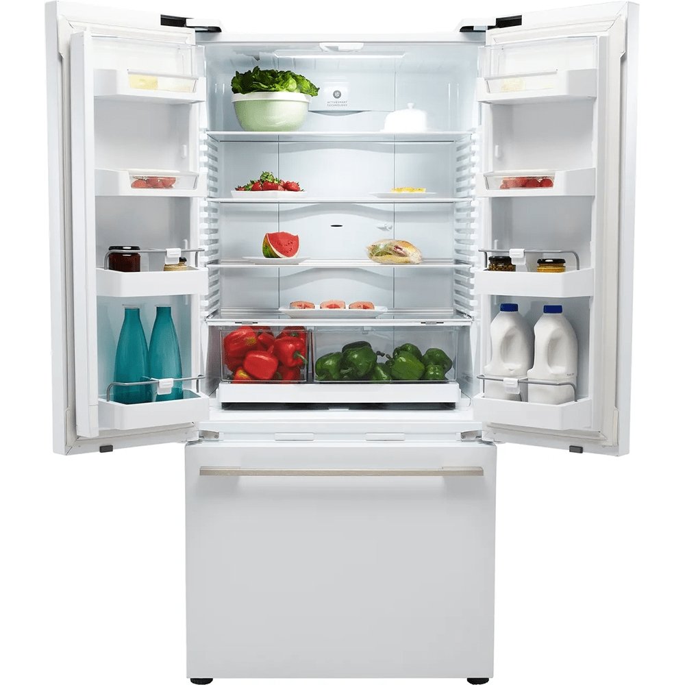 Fisher + Paykel RF522ADW5 Non-Plumbed Total No Frost American Style Fridge Freezer, 79cm Wide - White | Atlantic Electrics - 39477858205919 