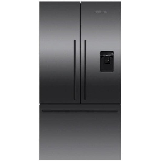 Fisher & Paykel RF540ADUB6 Plumbed American Fridge Freezer, 90cm, 569L, Ice & Water Black Stainless Steel | Atlantic Electrics