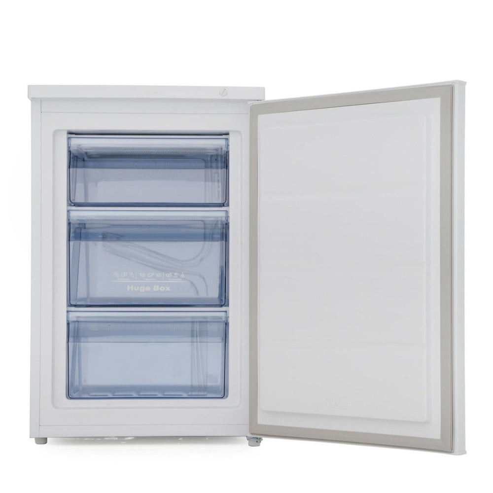 Fridgemaster MUZ5582M 91 Liter 55.5cm Undercounter Freezer - White | Atlantic Electrics - 39736258101471 