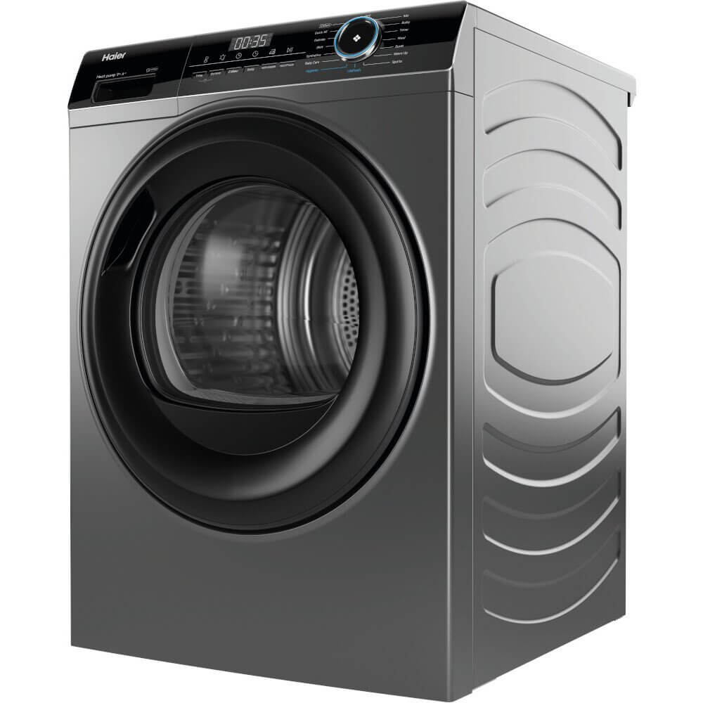 Haier HD90A2939SUK 9kg Heat Pump Tumble Dryer Graphite | Atlantic Electrics