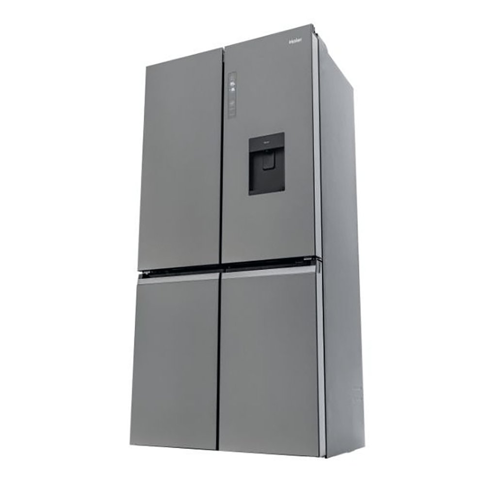 Haier HTF520IP7 90.8cm Wide American Style Freestanding Fridge Freezer, Frost Free- Platinum Inox | Atlantic Electrics - 39477871706335 