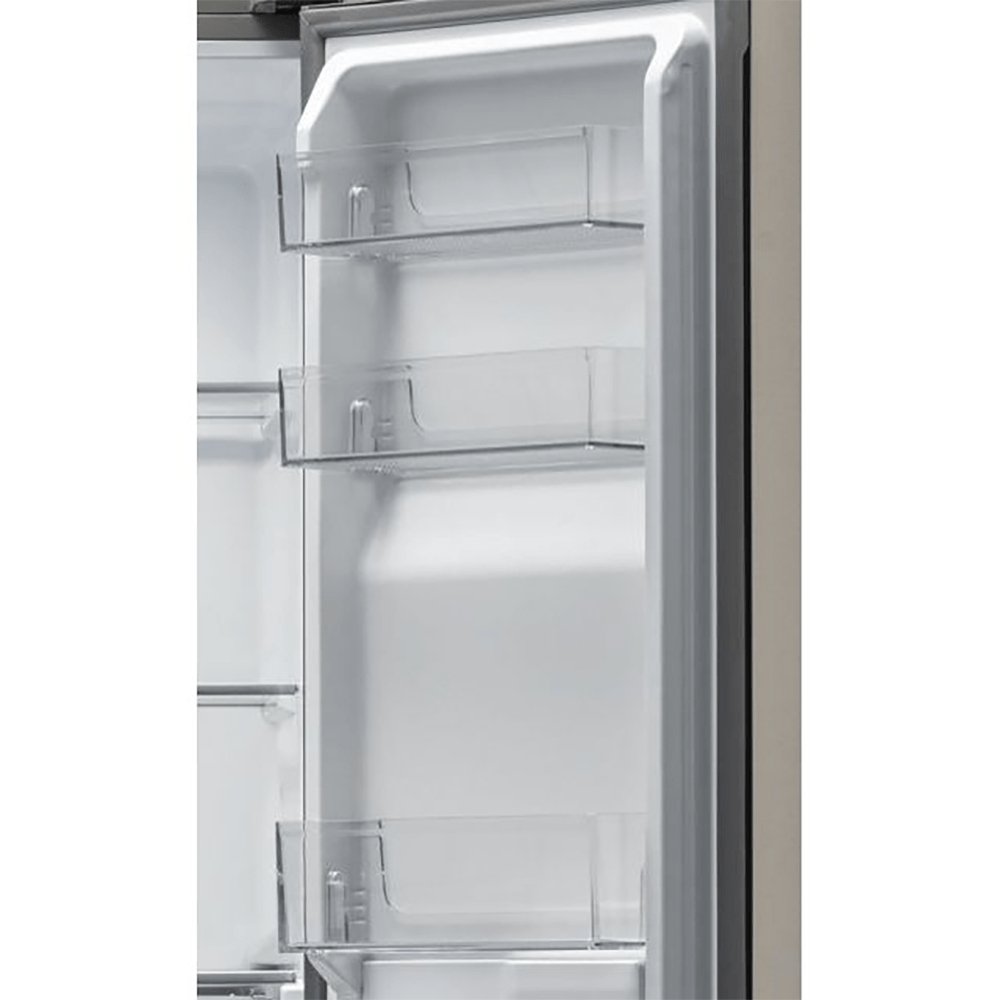 Haier HTF520IP7 90.8cm Wide American Style Freestanding Fridge Freezer, Frost Free- Platinum Inox | Atlantic Electrics - 39477871575263 