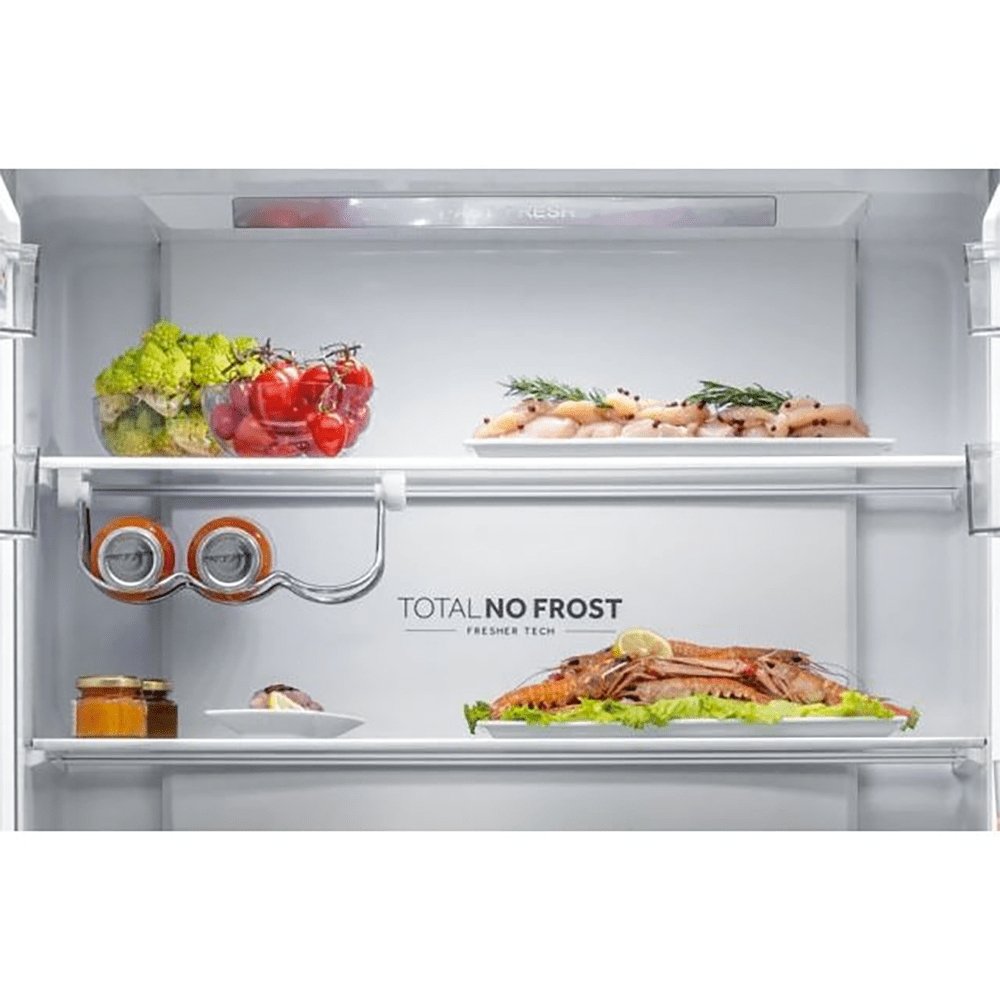 Haier HTF520IP7 90.8cm Wide American Style Freestanding Fridge Freezer, Frost Free- Platinum Inox | Atlantic Electrics - 39477871411423 