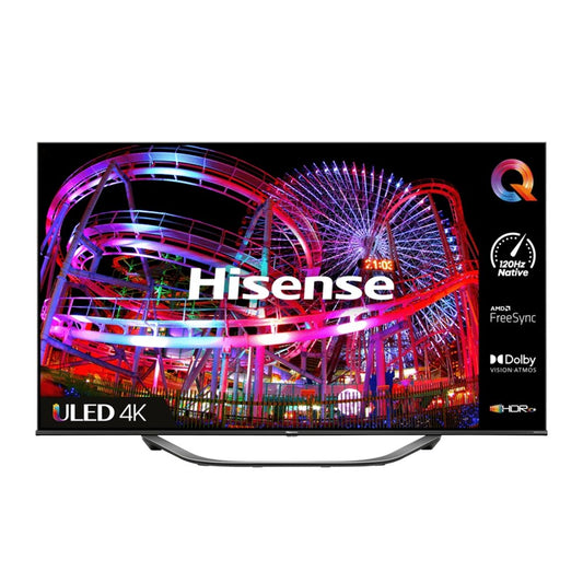 Hisense 55U7HQTUK 55" 4K ULED Smart TV, 123.3cm Wide - Black | Atlantic Electrics