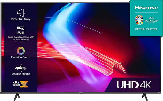 Hisense 55U7KQTUK 55" 4K HDR UHD Smart Mini-LED TV Dolby Vision IQ Atmos - Gray | Atlantic Electrics