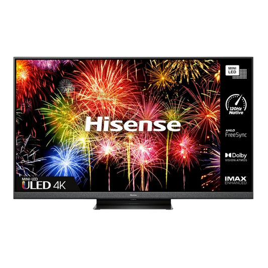 Hisense 55U8HQTUK 55" 4K Mini-LED ULED Smart TV, 123.3cm Wide - Black | Atlantic Electrics