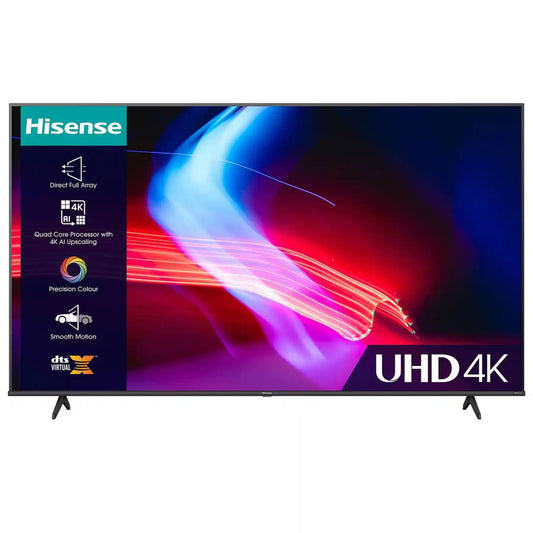 Hisense 65A6KTUK 65" 4K HDR UHD Smart LED TV Dolby Vision DTS Virtual:X - Black | Atlantic Electrics