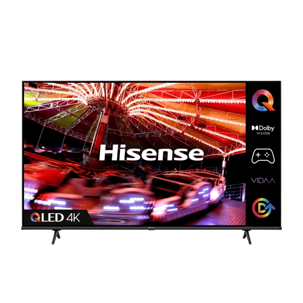 Hisense 65E7HQTUK 65" 4K QLED Smart TV, 145.2cm Wide - Black | Atlantic Electrics