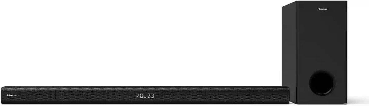 Hisense HS218 2.1Ch Dolby Digital Audio Soundbar & Wireless Subwoofer - Black | Atlantic Electrics