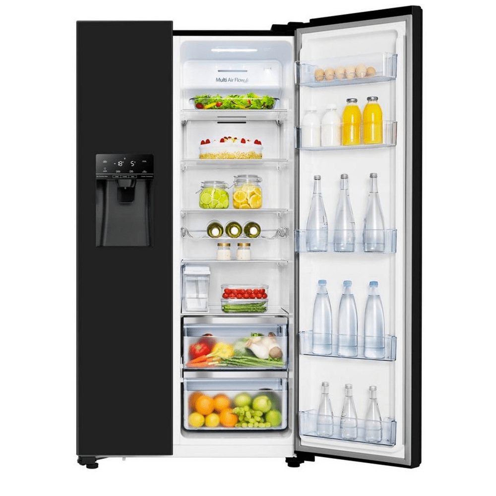 Hisense RS694N4TBF 91cm Frost Free American Style Fridge Freezer Black | Atlantic Electrics