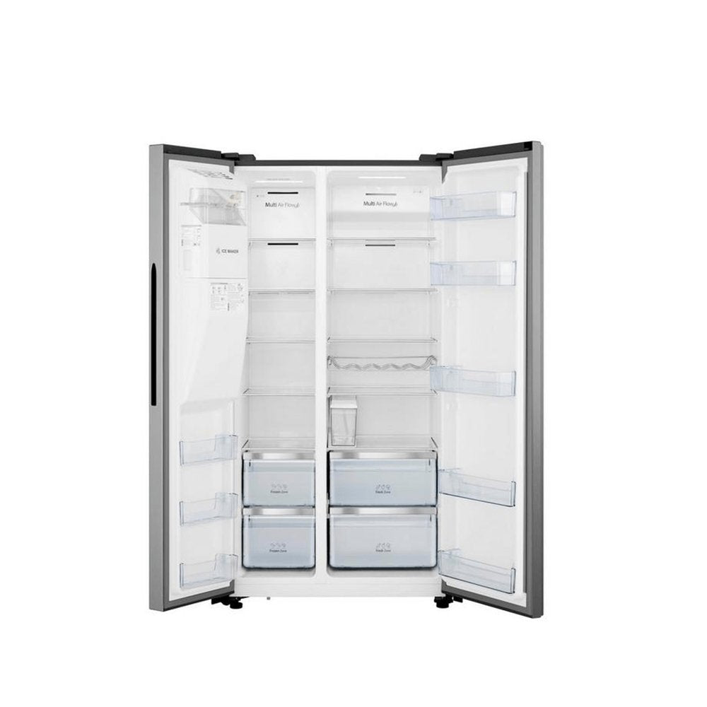 Hisense RS694N4TCF 91cm Frost Free American Style Fridge Freezer Stainless Steel | Atlantic Electrics - 39477900214495 