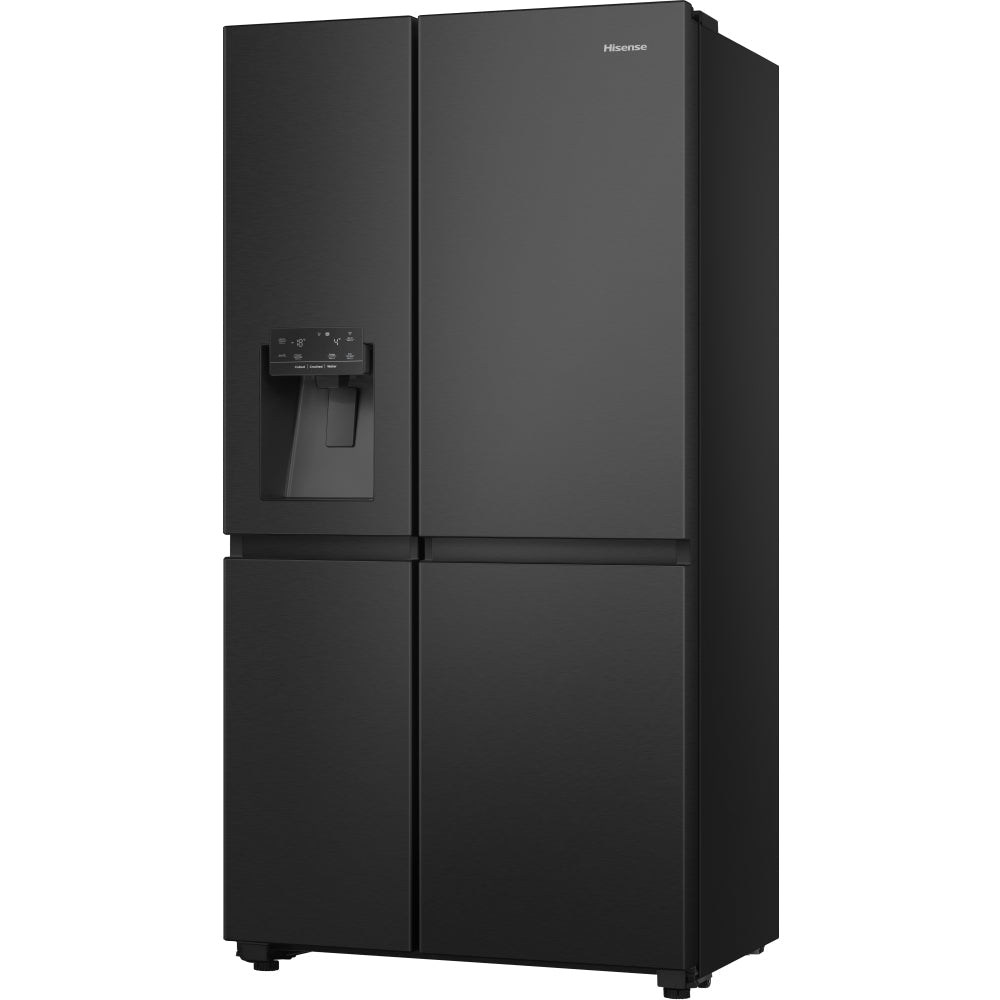 Hisense RS818N4IFE Wifi Plumbed Total No Frost American Fridge Freezer Black Stainless Steel | Atlantic Electrics