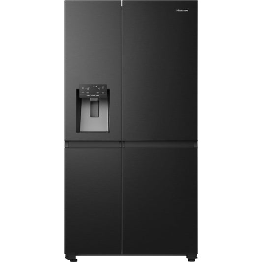 Hisense RS818N4IFE Wifi Plumbed Total No Frost American Fridge Freezer Black Stainless Steel | Atlantic Electrics