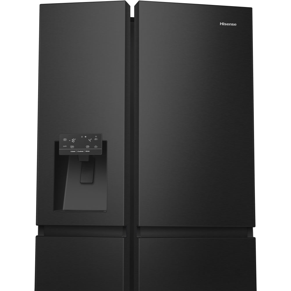 Hisense RS818N4IFE Wifi Plumbed Total No Frost American Fridge Freezer Black Stainless Steel | Atlantic Electrics - 41655050502367 