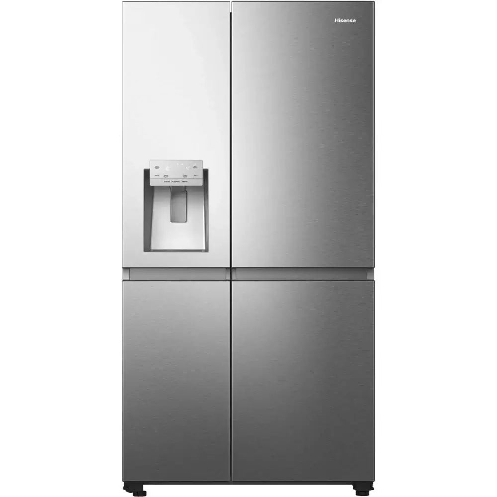 Hisense RS818N4TIF 632 Litre Side-By-Side American Fridge Freezer - Stainless Steel | Atlantic Electrics - 39614731190495 