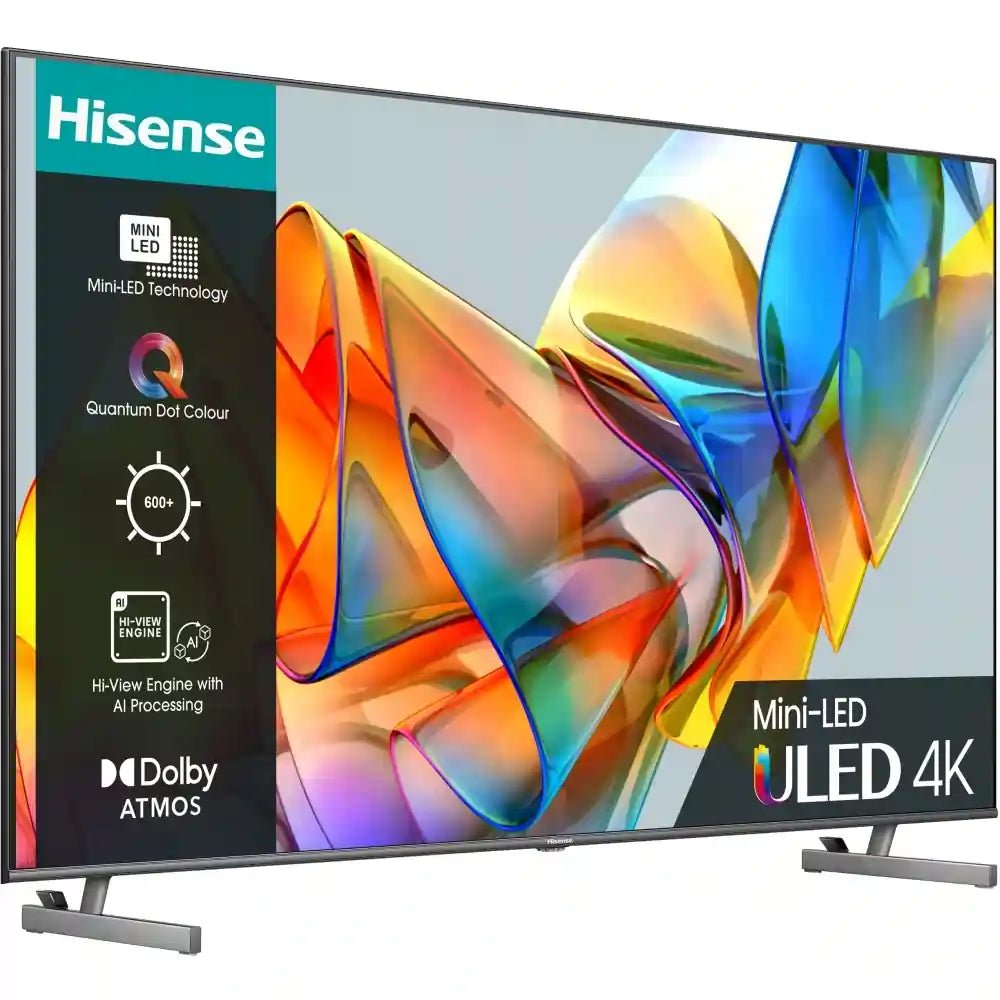 Hisense U6 Series 55U6KQTUK 55" QNED 4K Ultra HD Mini-LED Smart TV - Grey | Atlantic Electrics - 40452161503455 