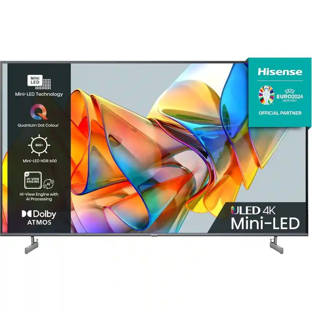 Hisense U6 Series 55U6KQTUK 55" QNED 4K Ultra HD Mini-LED Smart TV - Grey | Atlantic Electrics - 40452161470687 