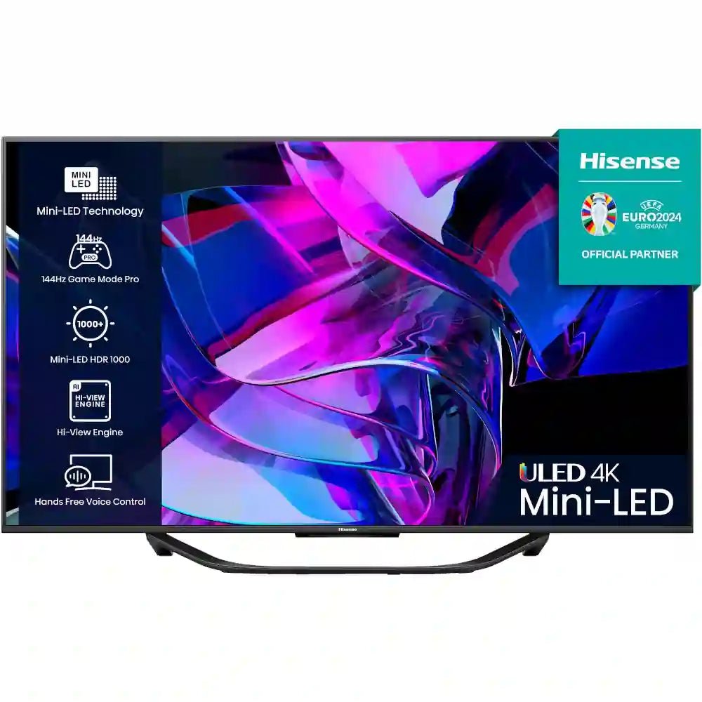 Hisense U7 Series 65U7KQTUK 65" Mini LED 4K Ultra HD Mini-LED Smart TV - Grey | Atlantic Electrics - 40452164255967 
