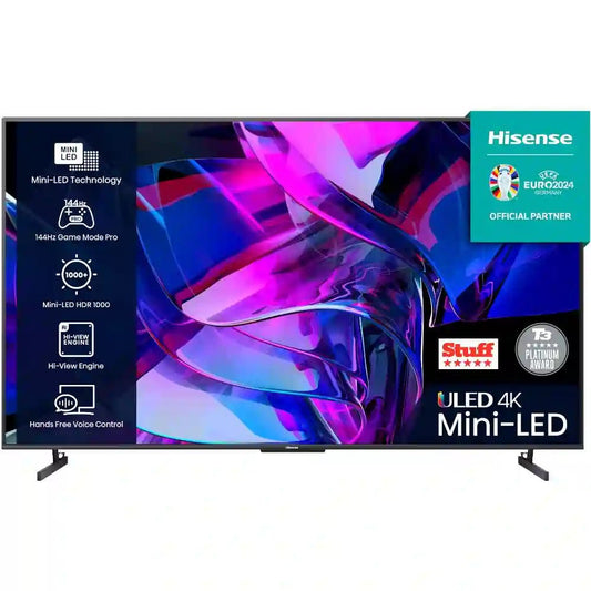 Hisense U7 Series 75U7KQTUK 75" Mini LED 4K Ultra HD Mini-LED Smart TV - Grey | Atlantic Electrics