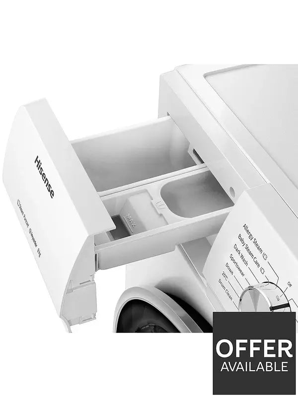 Hisense WFQY801418VJM 8kg 1400 Spin Washing Machine - White | Atlantic Electrics - 39614731092191 