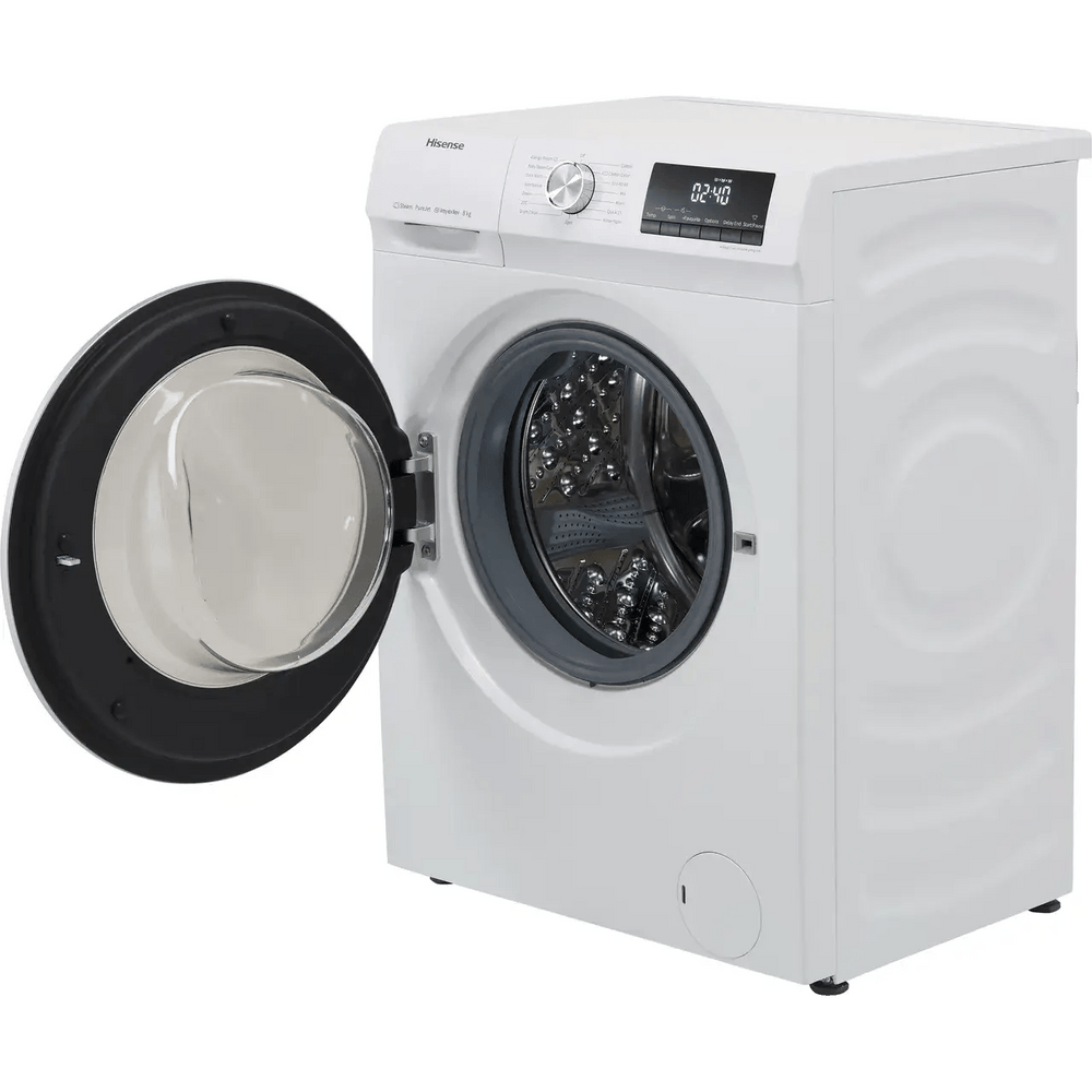 Hisense WFQY801418VJM 8kg 1400 Spin Washing Machine - White | Atlantic Electrics - 39614731026655 