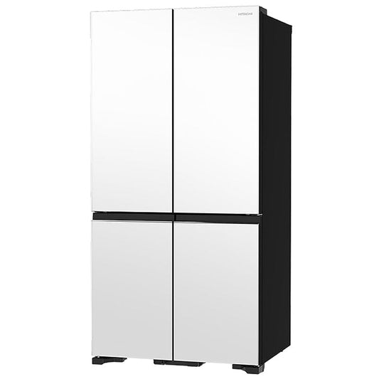 Hitachi R-WB640VGB1X 4-Door French Bottom Fridge Freezer With Vacuum Sealing Drawer - Matte Glass White | Atlantic Electrics