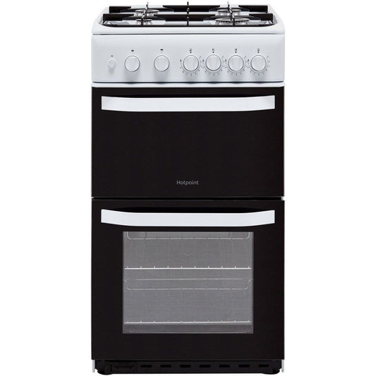 Hotpoint Cloe HD5G00KCW 50cm Gas Cooker with Full Width Gas Grill - White | Atlantic Electrics