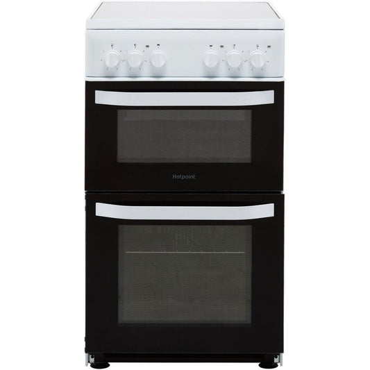 Hotpoint Cloe HD5V92KCW 50cm Electric Cooker with Ceramic Hob - White | Atlantic Electrics