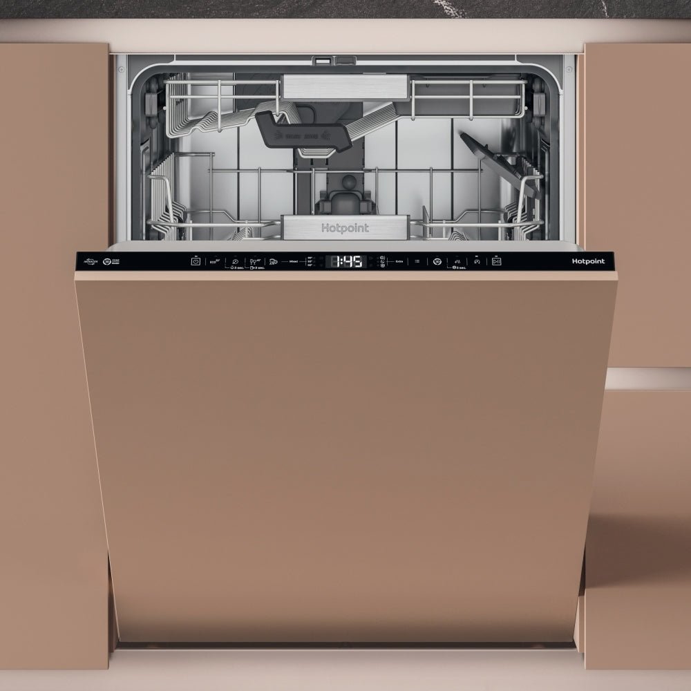 Hotpoint H8IHT59LSUK 14 place settings Built-In Fully Integrated Dishwasher - Black | Atlantic Electrics - 40626208047327 