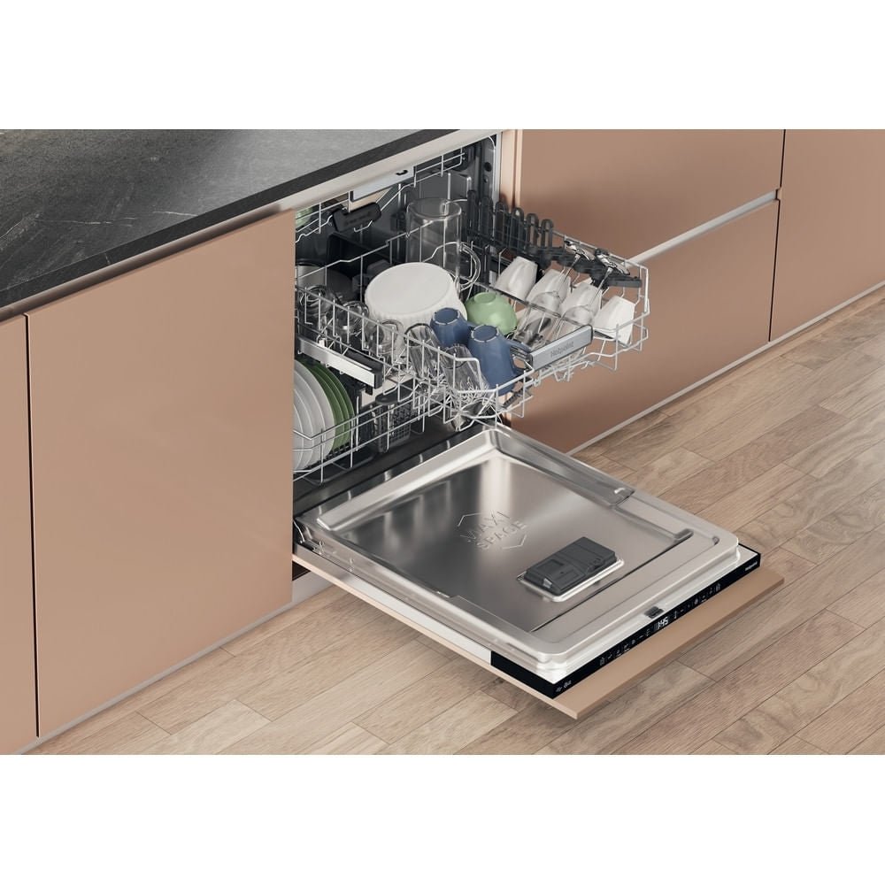 Hotpoint H8IHT59LSUK 14 place settings Built-In Fully Integrated Dishwasher - Black | Atlantic Electrics - 40626208342239 