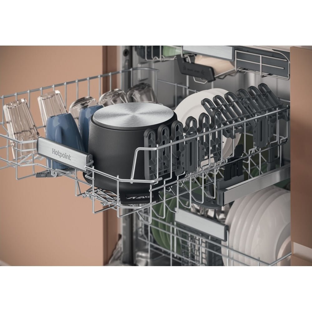 Hotpoint H8IHT59LSUK 14 place settings Built-In Fully Integrated Dishwasher - Black | Atlantic Electrics - 40626208440543 