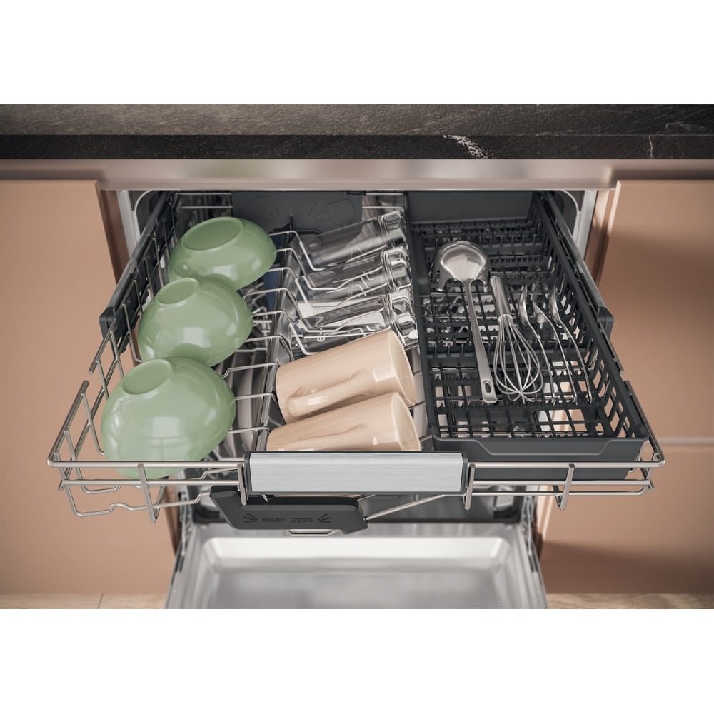 Hotpoint H8IHT59LSUK 14 place settings Built-In Fully Integrated Dishwasher - Black | Atlantic Electrics - 40626208211167 