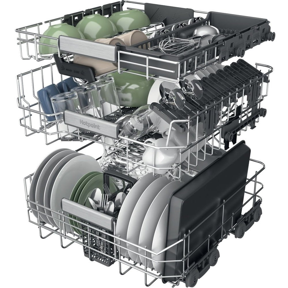 Hotpoint H8IHT59LSUK 14 place settings Built-In Fully Integrated Dishwasher - Black | Atlantic Electrics - 40626208375007 