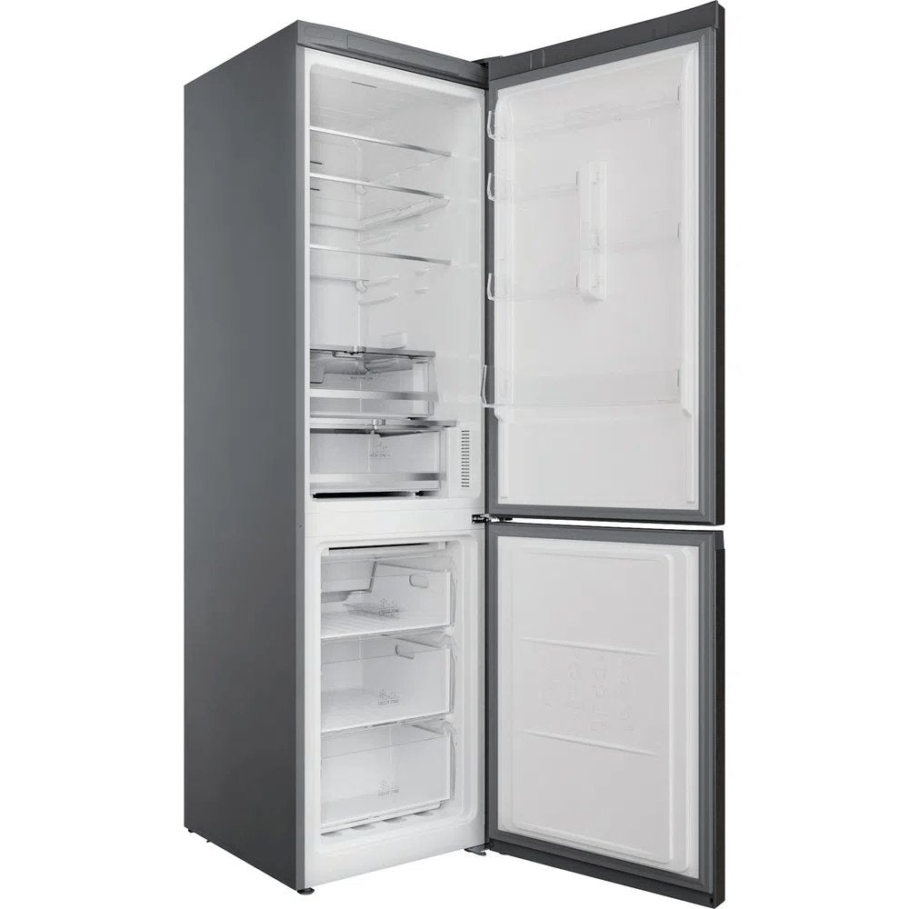 Hotpoint H9X94TSX 367 Litre Freestanding Fridge Freezer, Frost Free, 59.6cm Wide - Satin Stainless Steel | Atlantic Electrics - 39477930426591 