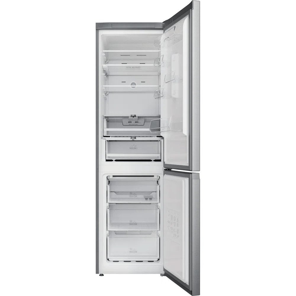 Hotpoint H9X94TSX 367 Litre Freestanding Fridge Freezer, Frost Free, 59.6cm Wide - Satin Stainless Steel | Atlantic Electrics - 39477930393823 